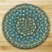 Earth Rugs 46-419 Round Miniature Swatch- Sage- Ivory and Settlers Blue