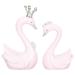 1 Pair of Resin Swan Models Office Home Cake Ornaments Photography Props