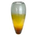 A&B Home Lourdes Hand-Made Ombre Glass Vase - 8.5 Dia. x 19.5 H - Amber/Black