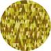 Ahgly Company Machine Washable Indoor Round Transitional Golden Brown Yellow Area Rugs 5 Round