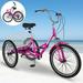 Docred Adult Folding Tricycles 7 Speed Folding Adult Trikes 26 inch 3 Wheels Bikes with Low Step-Through Large Basket for Adults Women Men Seniors