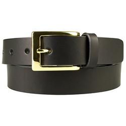 L (38-42), Black, Mens Quality Leather Belt With Gold Buckle - Made in UK (BD-0005-30-BLK-L)