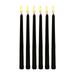 Pack of 6 Black LED Birthday Candles Yellow Flameless Flickering Battery Operated LED Halloween Candles