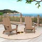 Polytrends Shoreside Folding Poly Eco-Friendly All Weather Outdoor Adirondack Chair (Set of 2)