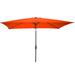 Rectangular Patio Umbrella - 10 Ft Easy Crank Sun Shade with Push Button Tilt by Pure Garden (Orange)