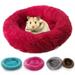 Anvazise Hamster Mat Arctic Velvet Warm Round Shape Cushion Rabbit Parrot Pet Nest Pad Red S