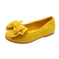 JDEFEG Kids Slip On Shoes Baby Solid Girls Soft Dance Shoes Student Single Princess Kid Children Bowknot Baby Shoes Baby Shoes Size 5 Yellow 36