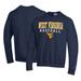 Men's Champion Blue West Virginia Mountaineers Primary Team Logo Stack Baseball Powerblend Pullover Sweatshirt