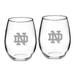 Notre Dame Fighting Irish 21oz. 2-Piece Etched Stemless Wine Glass Set