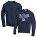 Men's Champion Navy North Carolina Tar Heels Stack Logo Volleyball Powerblend Pullover Sweatshirt