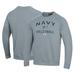 Men's Under Armour Gray Navy Midshipmen Volleyball All Day Arch Fleece Pullover Sweatshirt