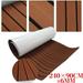 EVA Foam Faux Teak Boat Decking Marine Sheet for Sea Deck Non-Slip Marine RV Boat Yacht Flooring Mats Self-Adhesive Boat Deck Flooring Dark Brown w/ Black Seam(94.5 x35.4 )