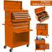 Rolling Tool Box with Wheels and 8 Drawers High Capacity Rolling Tool Chest with Large Storage Cabinet Orange Tool Storage Cabinet