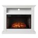 Willarton Widescreen Electric Fireplace with Media Storage in Light Gray