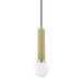 16.5 inch 8W 1 Led Pendant in Contemporary Style 5 inches Wide By 16.5 inches High-Aged Brass Finish Bailey Street Home 116-Bel-3827074