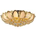 OUKANING Ceiling Lamp Pendant Light Fixture Modern Luxury Lotus Flush Mount LED Gold