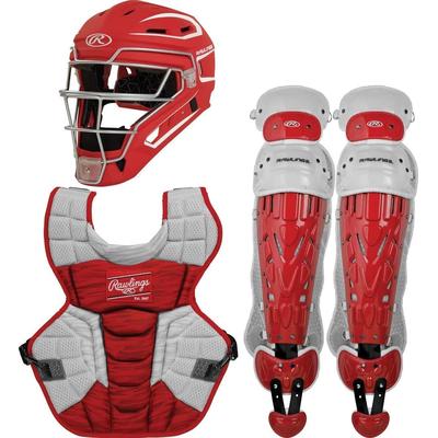 Rawlings Velo 2.0 Intermediate Catcher's Set - Ages 12-15 Scarlet/White
