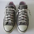 Converse Shoes | All Star Low-Top Canvas Sneakers (Wt) | Color: Gray/Pink | Size: Women's 7, Men's 5