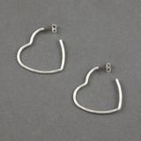 Lucky Brand Open Heart Hoop Earring - Women's Ladies Accessories Jewelry Earrings in Silver