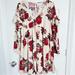 Anthropologie Dresses | Anthropologie | Uncle Frank | Floral Ruffle Sleeve Babydoll Dress | Color: Cream/Red | Size: M