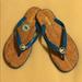 Michael Kors Shoes | Michael Kors Logo Blue Flip Flop Size 6 | Color: Blue | Size: 6
