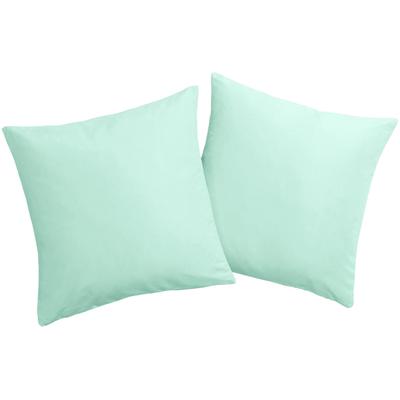 Dekokissen HOME AFFAIRE "Parry Microfaser" Gr. 2, grün (mint, unifarben), B:50cm L:50cm, Polyester, Dekokissen_Sitzkissen_Kissenhüllen, 2-er Set, unifarben, Kissenhüllen ohne Füllung, mit Reißverschluss Image