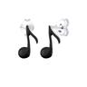 Elli - Note Musiker Musik Musiknote Emaille Silber Ohrringe 1 ct Damen