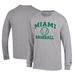 Men's Champion Gray Miami Hurricanes Primary Team Logo Icon Baseball Long Sleeve T-Shirt