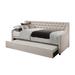 Aaron Twin Size Upholstered Daybed With TwinTrundle in Beige - CasePiece USA C50004-011