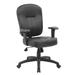 Boss Black Leather Task Chair W/ Adjustable Arms - Boss Office Products B1563