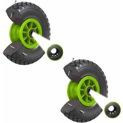 Baumarktplus - 2x Sackkarrenrad Vollgummi 260x85 mm 3.00-4 pu Ersatzrad Rad Reifen Achsenlager 75 Image