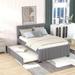 Modern Versatile Style Design Full Upholstered Platform Bed with Trundle and Pine Wood Frame Suitable for Bedroom Furniture