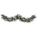 6' Flocked Mixed Pine Artificial Christmas Garland with 50 LED Lights, Pine Cones and Berries - 72