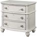 ACME Jaqueline Nightstand in Light Gray Linen & Antique White Finish