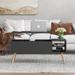 Lift Top Coffee Table with Hidden Storage Space, Adjustable Open Shelf and Wood Legs for Living Room