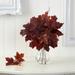 18" Autumn Maple Leaf Artificial Plant in Glass Planter - 10