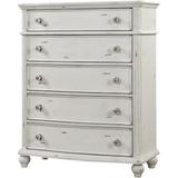 ACME Jaqueline Chest in Light Gray Linen & Antique White Finish