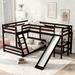 L-Shaped Twin Over Full Bunk Bed with Twin Loft Bed with Desk & Slide