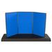 Tri Fold 3-Panel Display Board 72 x 36 with Blue Hook & Loop-Receptive Fabric and Write-on Whiteboard (3PV7236BLU)