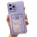 Dteck for Apple iPhone 14 Pro max Case Clear Protective Back Card Slot Case Slim Fit Drop Resistant Soft TPU Wallet Case with Bumper Cute Card Holder Pocket Case for iPhone 14 Pro max Purple