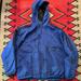 Adidas Jackets & Coats | Adidas Hooded Puffy Coat Jacket Mens Size Large 3 Stripe Blue Vintage 90’s | Color: Black/Blue | Size: L