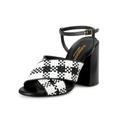 Burberry Shoes | Burberry Women's "Castlebar" Leather High Heel Slingback Pumps Shoes Us 5 It 35 | Color: Black/White | Size: 5