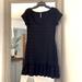 Free People Dresses | Free People, L, Short Sleeve Fit & Flare Knit Ruffle Little Black Mini Dress :) | Color: Black | Size: L