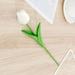 WANYNG ornament Tulip imitation 1pc White Flowers Artificial Silk Flowers Holiday Home Decorations Centerpieces Arrangement Wedding Bouquet Artificial flowers White