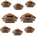 8 Pack Solar 6X6 Fence Post Cap Light with FIVE LED Bulbs COPPER Garden Square Shape Cap Light