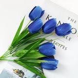 WANYNG ornament Artificial Flower Artificial Flowers 1pc 6 Fork 6 Heads Tulips Artificial Silk Flowers Artificial flowers Blue