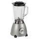 West Bend Blender Retro-Styled 3 Speeds with 48 oz Glass Blending Jar and Stainless Steel Blade, 500-Watts, Gray