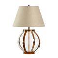 Chelsea House Sierra 25.5" Table Lamp Glass/Linen/Metal in Brown/White/Yellow | 25.5 H x 17 W x 17 D in | Wayfair 69293