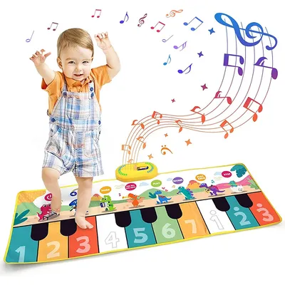 Tapis de Piano Musical avec 8 instruments sons d'animaux clavier tactile jeu de danse jouets
