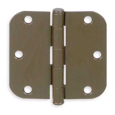 ZORO SELECT 1XMB9 3 1/2 in W x 3 1/2 in H Antique Bronze Door and Butt Hinge